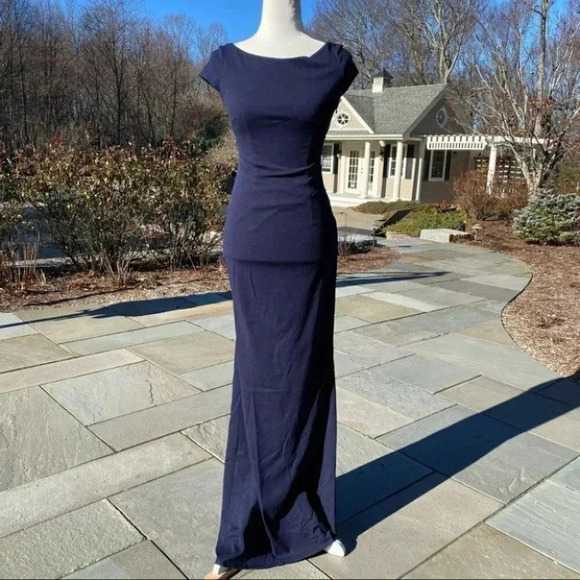 NWT Anthropologie BHLDN Katie May Madison Maxi Dress Long Cocktail in Navy Blue - Picture 6 of 15